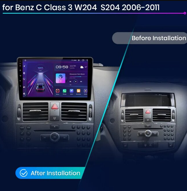 Android 9" Mercedes C-Klass W204 2006-2011 image 1